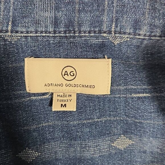 Adriano Goldschmied AG Denim Shirt Button Down Medium Short Sleeve - Picture 4 of 11